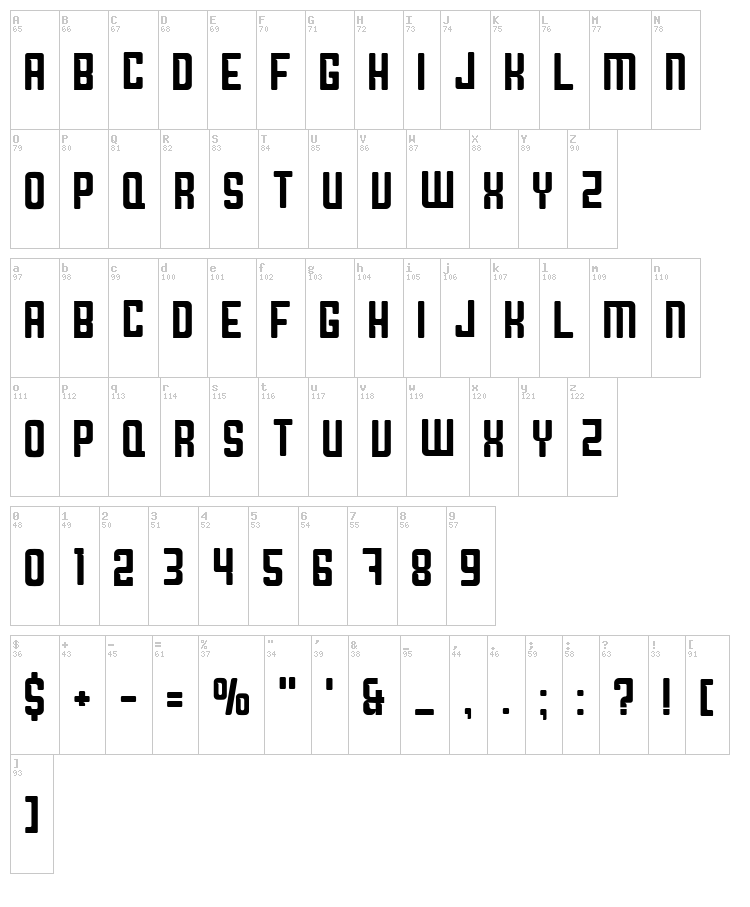 Downtown font map